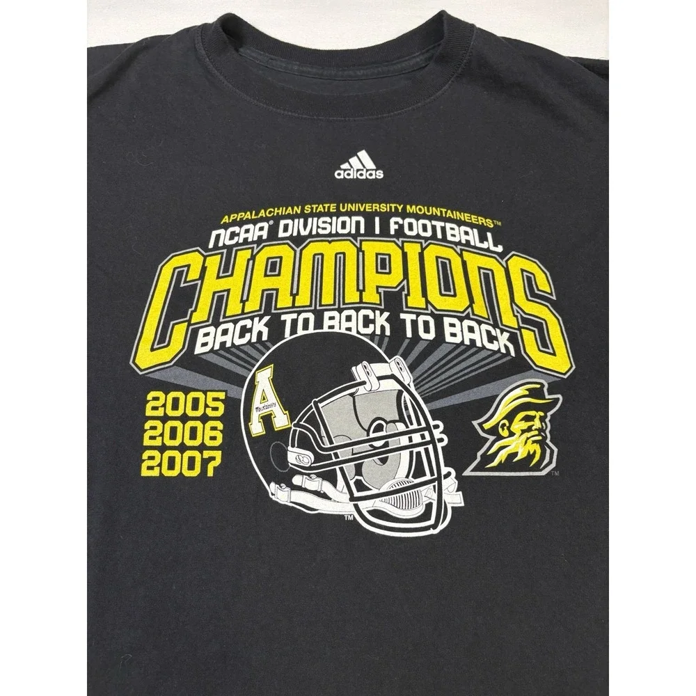 Vintage Appalachian State Football National Champions Shirt Mens XL Adidas Tee